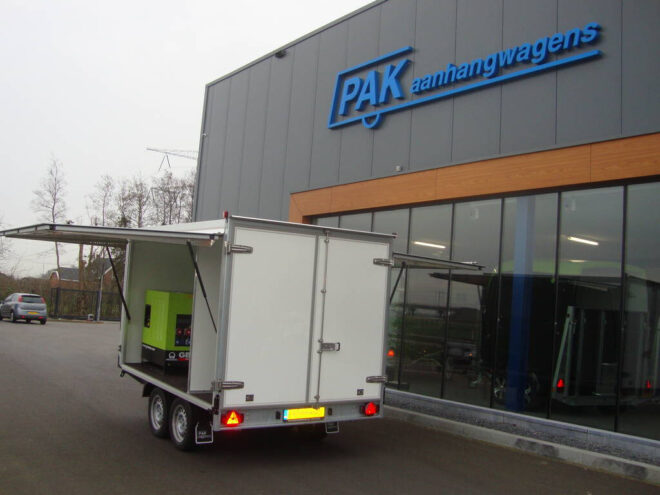 Proline Maatwerk gesloten aanhangwagen met generator 350x180x200cm